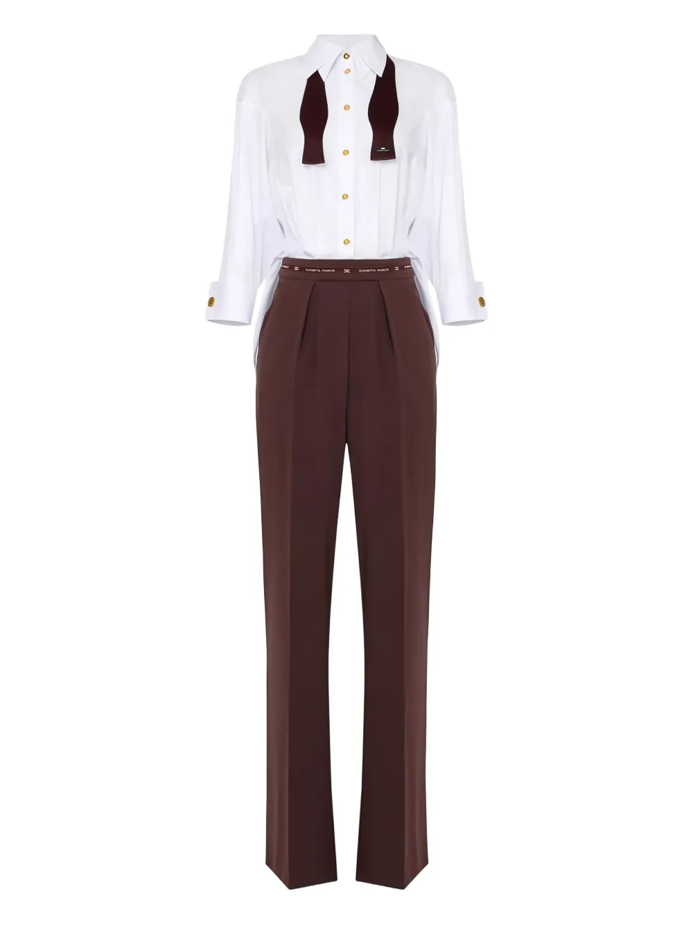 Elisabetta Franchi Cotton Jumpsuit In White