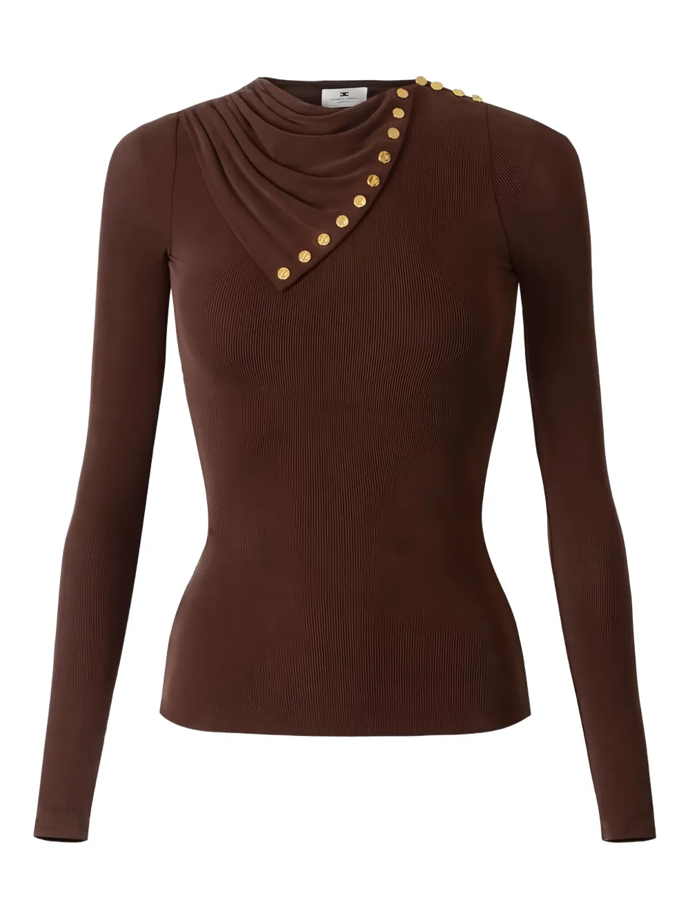Elisabetta Franchi top drapeado con botones | marrón | Image 1