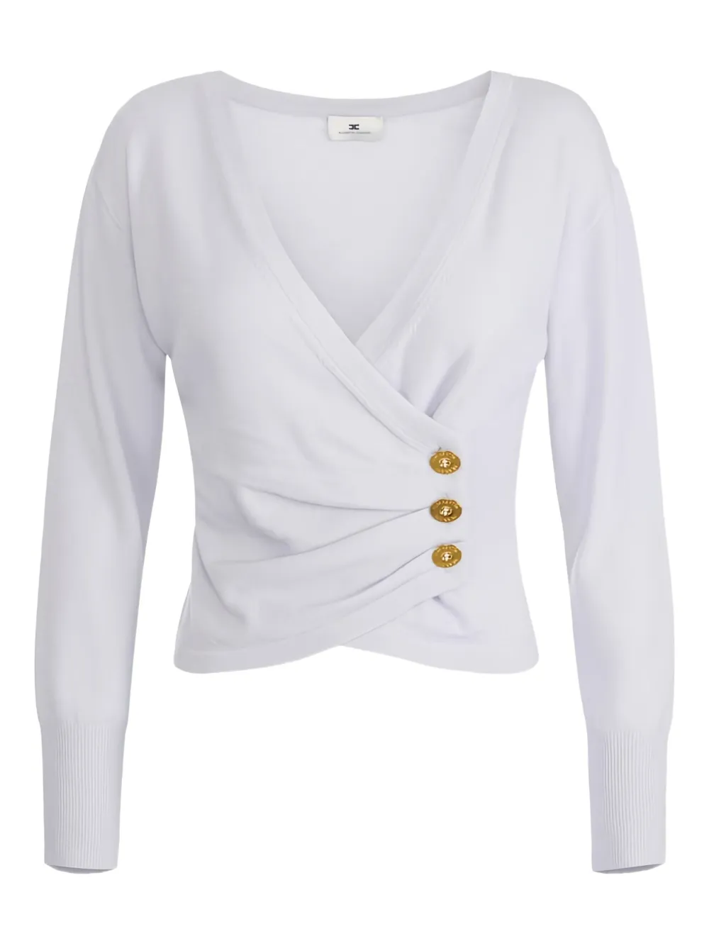 Elisabetta Franchi Crossover Button Sweater In Multi