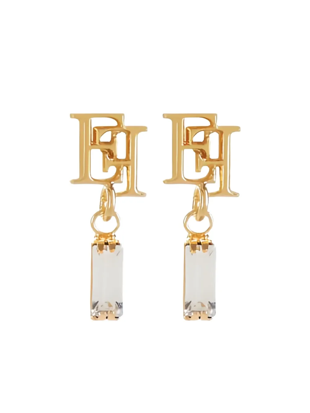 Elisabetta Franchi logo-plaque earrings | Gold | Image 1