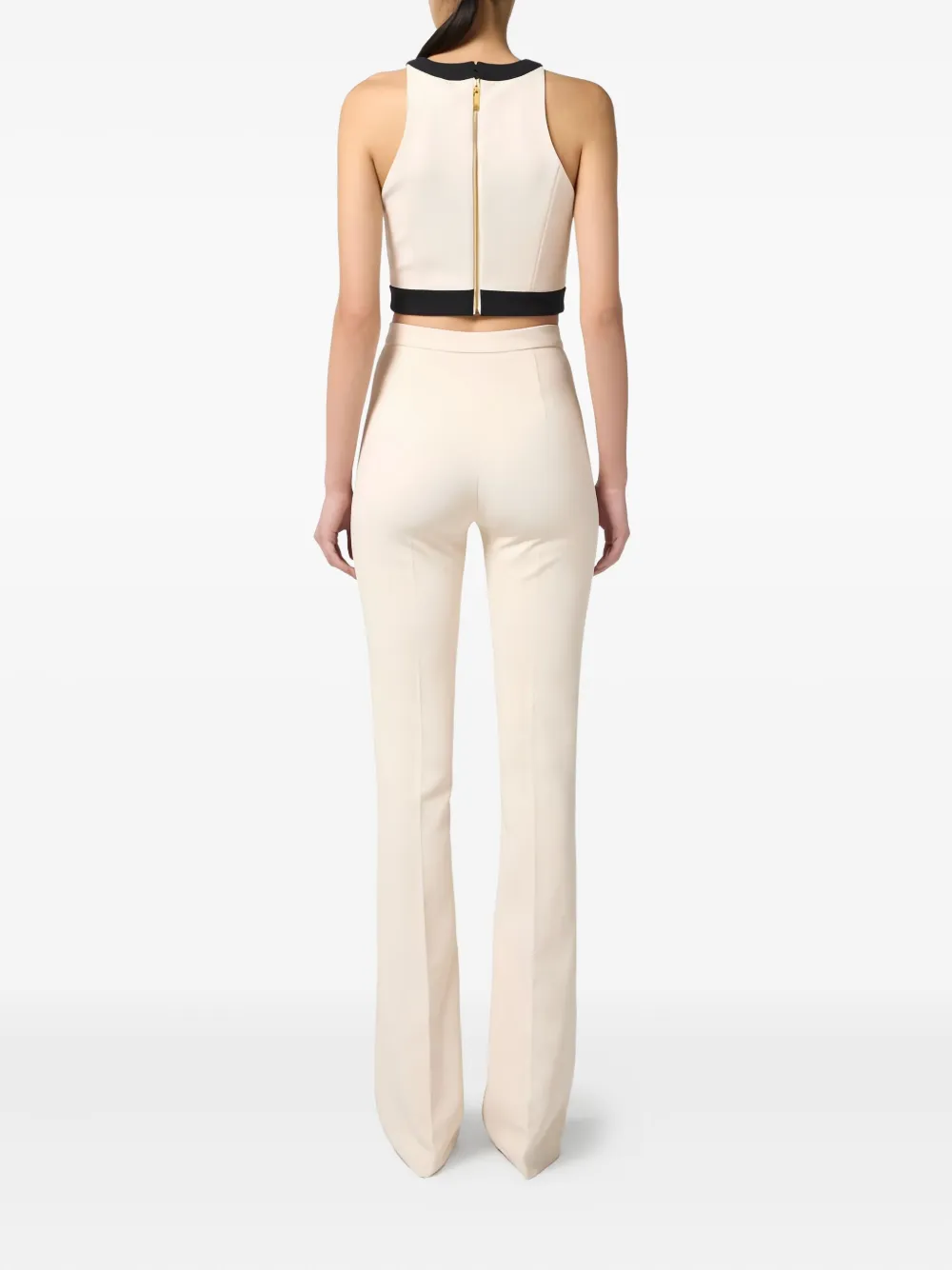 Elisabetta Franchi Colour-block Chain-detail Top In Neutral