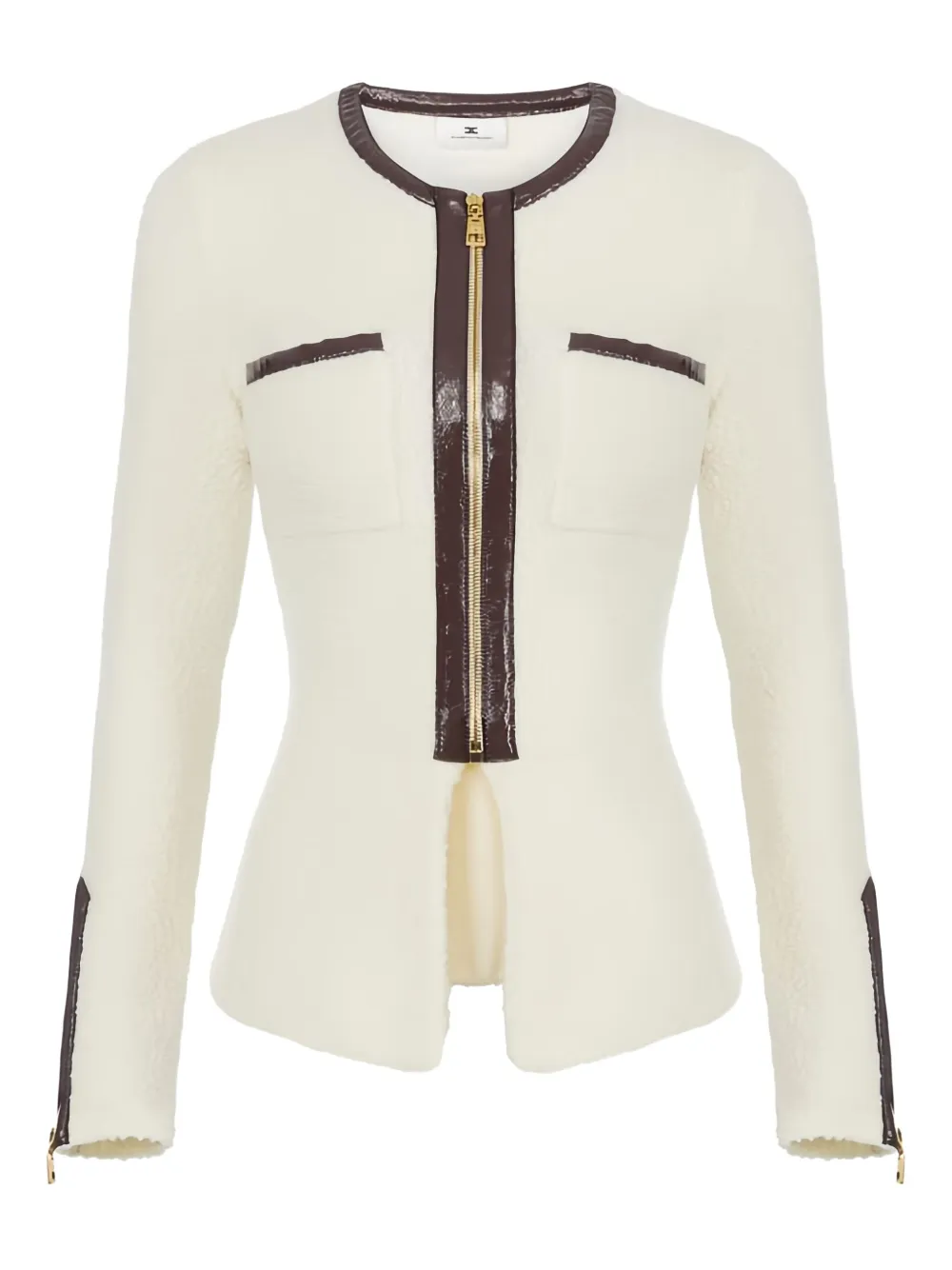 Elisabetta Franchi Zip-fastening Cardigan In Neutral