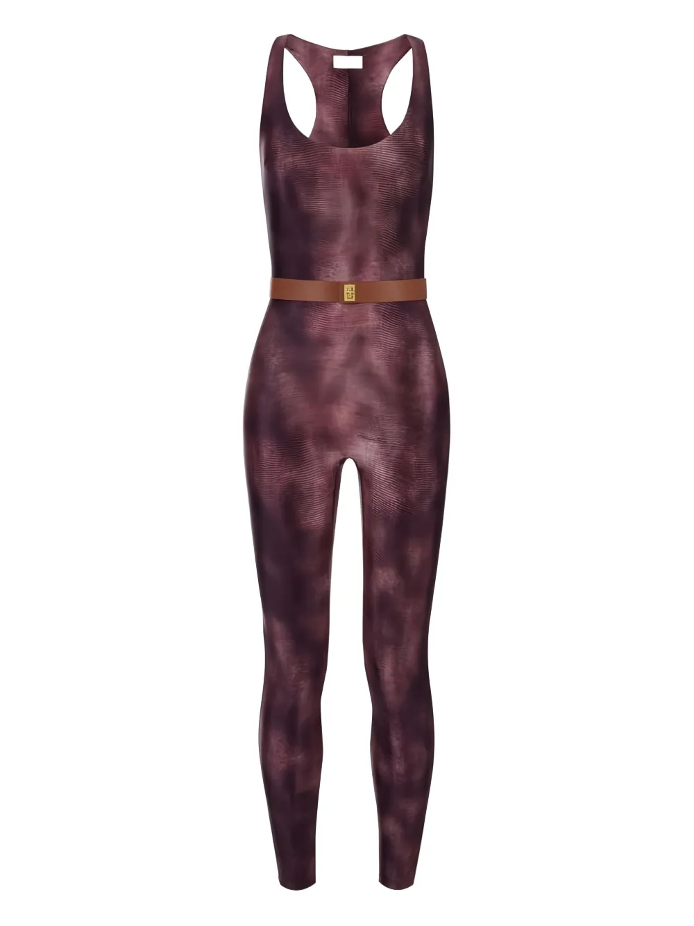 Elisabetta Franchi python-print belted jumpsuit | Red | Image 1