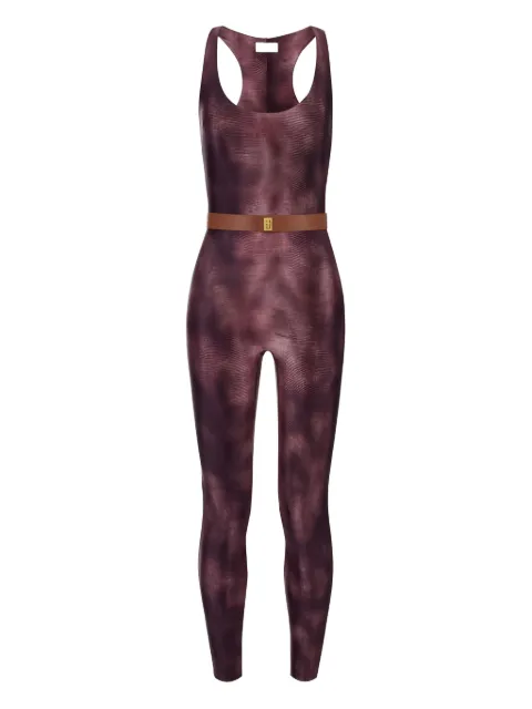 Elisabetta Franchi python-print belted jumpsuit