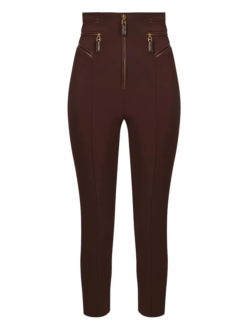Elisabetta Franchi zip crêpe trousers | Red | Image 1