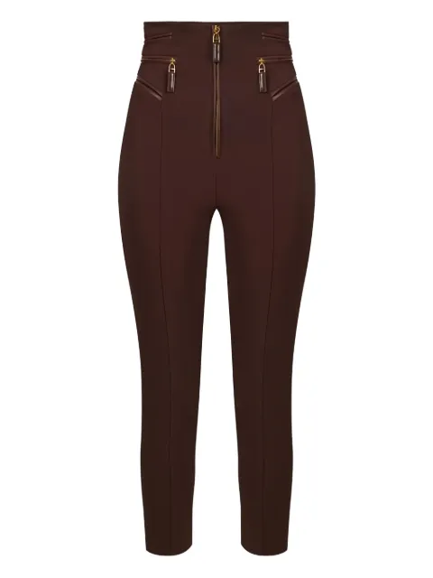 Elisabetta Franchi zip crêpe trousers