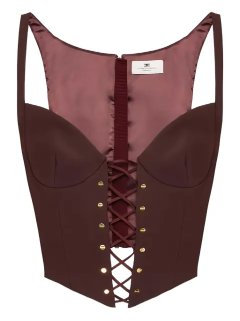 Elisabetta Franchi lace-up button bustier top