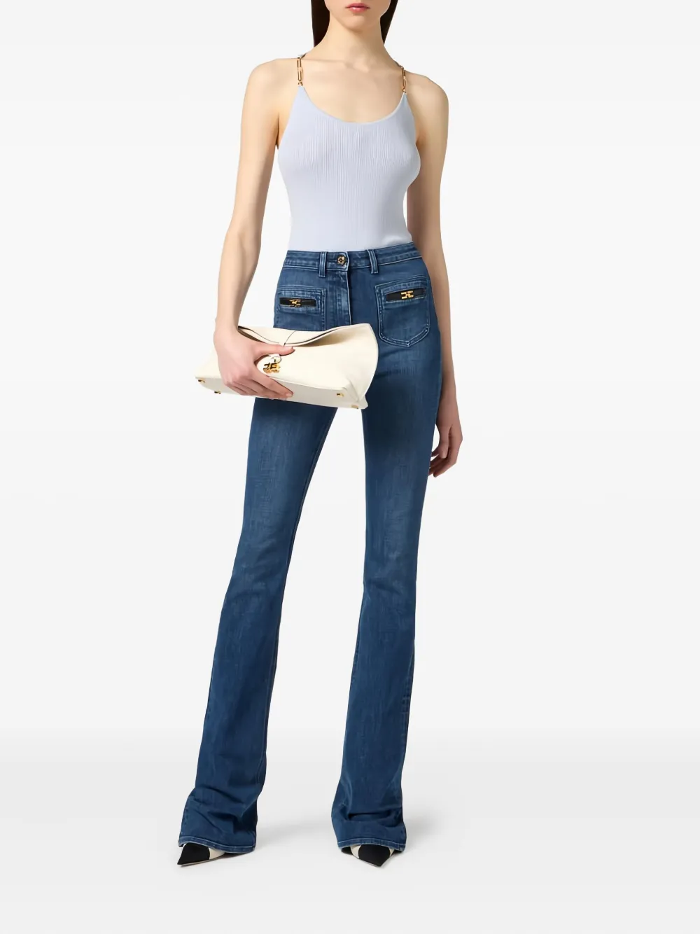 Elisabetta Franchi top tejido de canalé con joyas | Chalecos y camisetas | Image 2