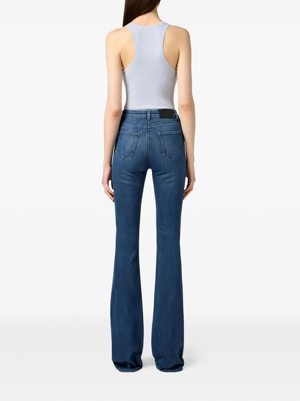 Elisabetta Franchi Ribgebreide top met sieraden bandje Blauw