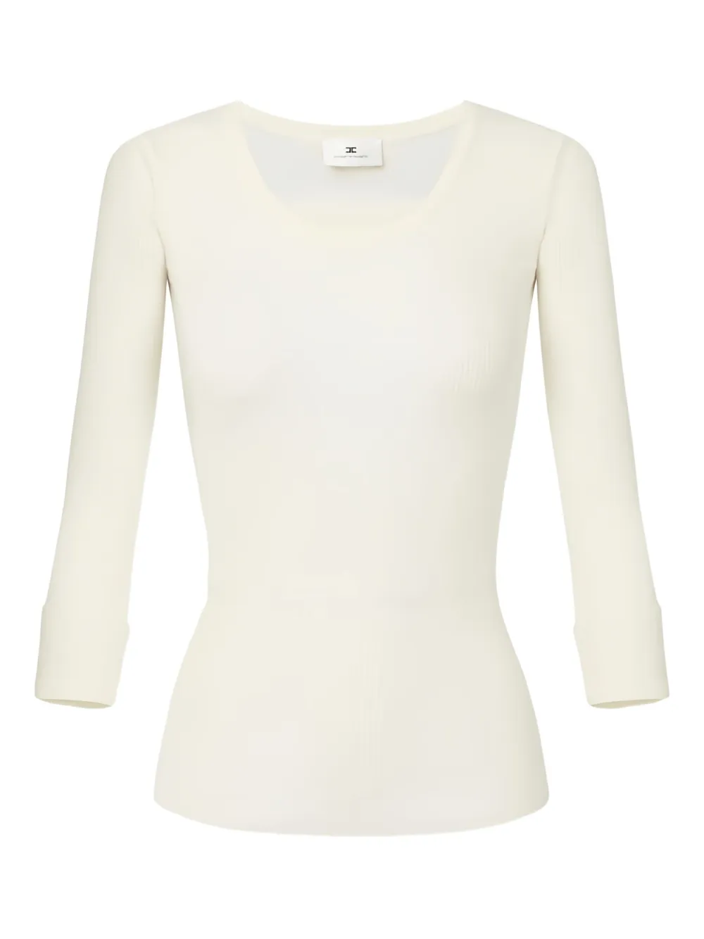 Elisabetta Franchi Ribbed Chain Knit Top In Multi