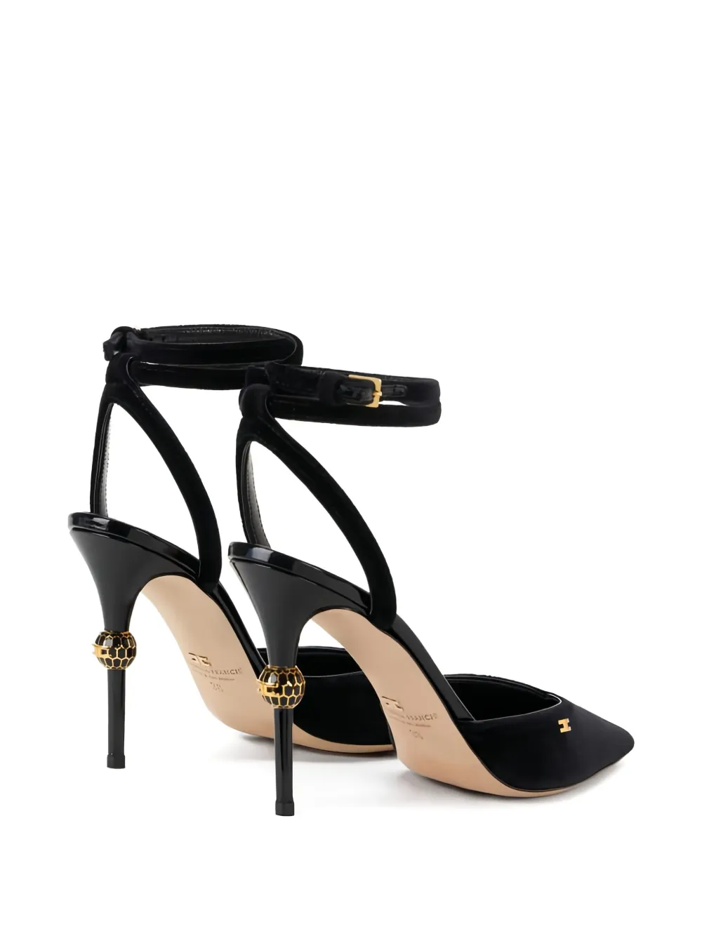 Elisabetta Franchi 90 mm pumps met puntige neus en hak Zwart