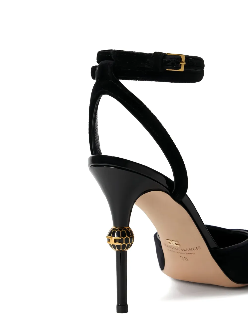 Elisabetta Franchi 90 mm pumps met puntige neus en hak Zwart