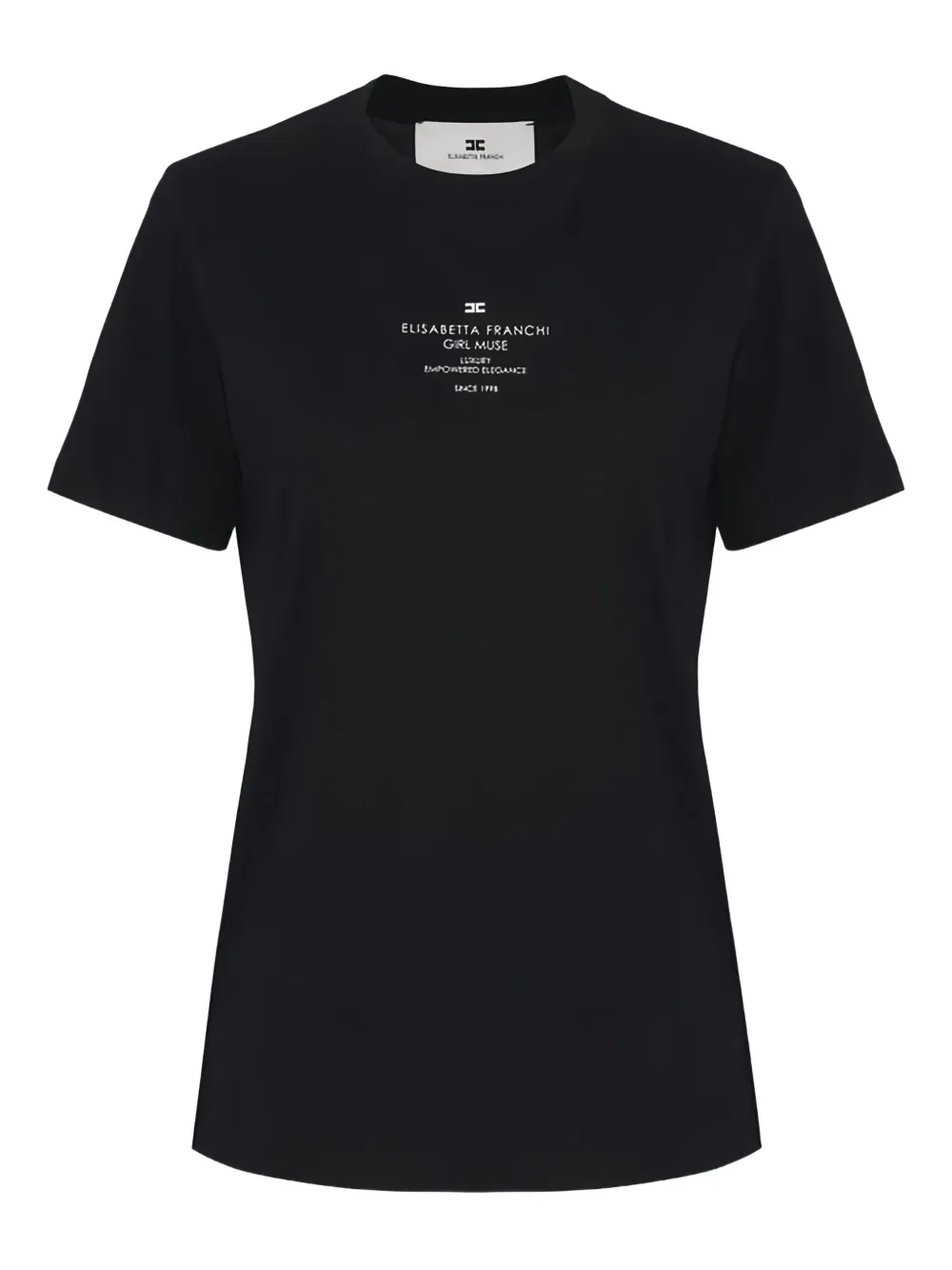 Elisabetta Franchi Short-sleeve Print T-shirt In Black