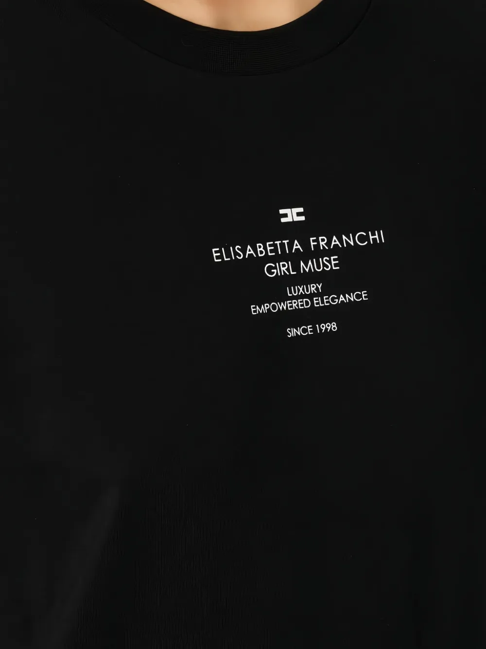 Elisabetta Franchi Short-sleeve Print T-shirt In Black