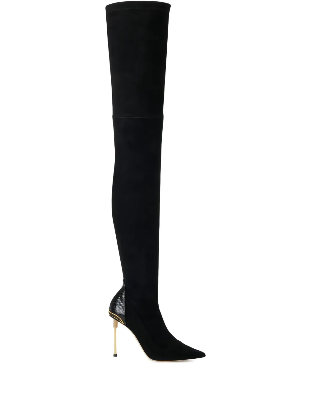 Elisabetta Franchi tapered toel leather boots | Black | Image 1