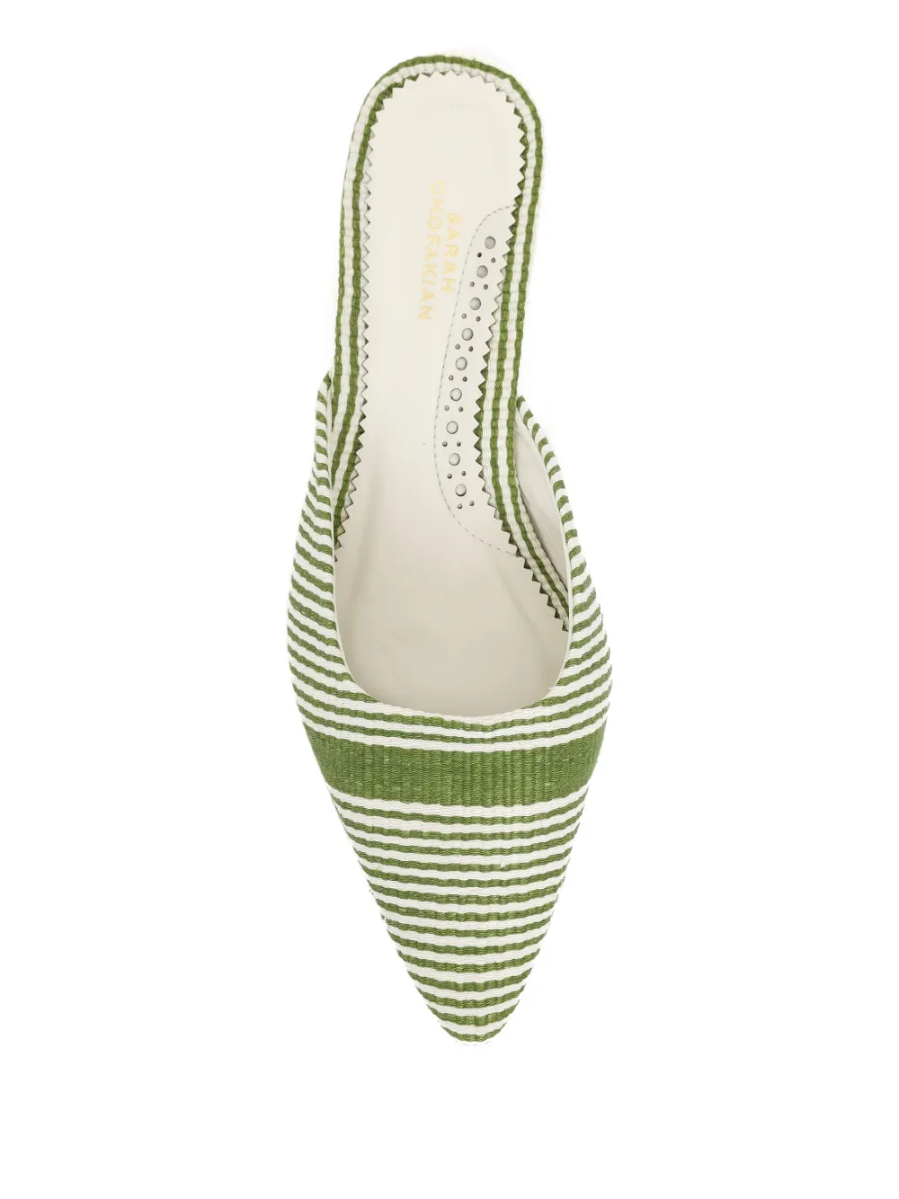 Sarah Chofakian 30mm Guest Room mules Groen