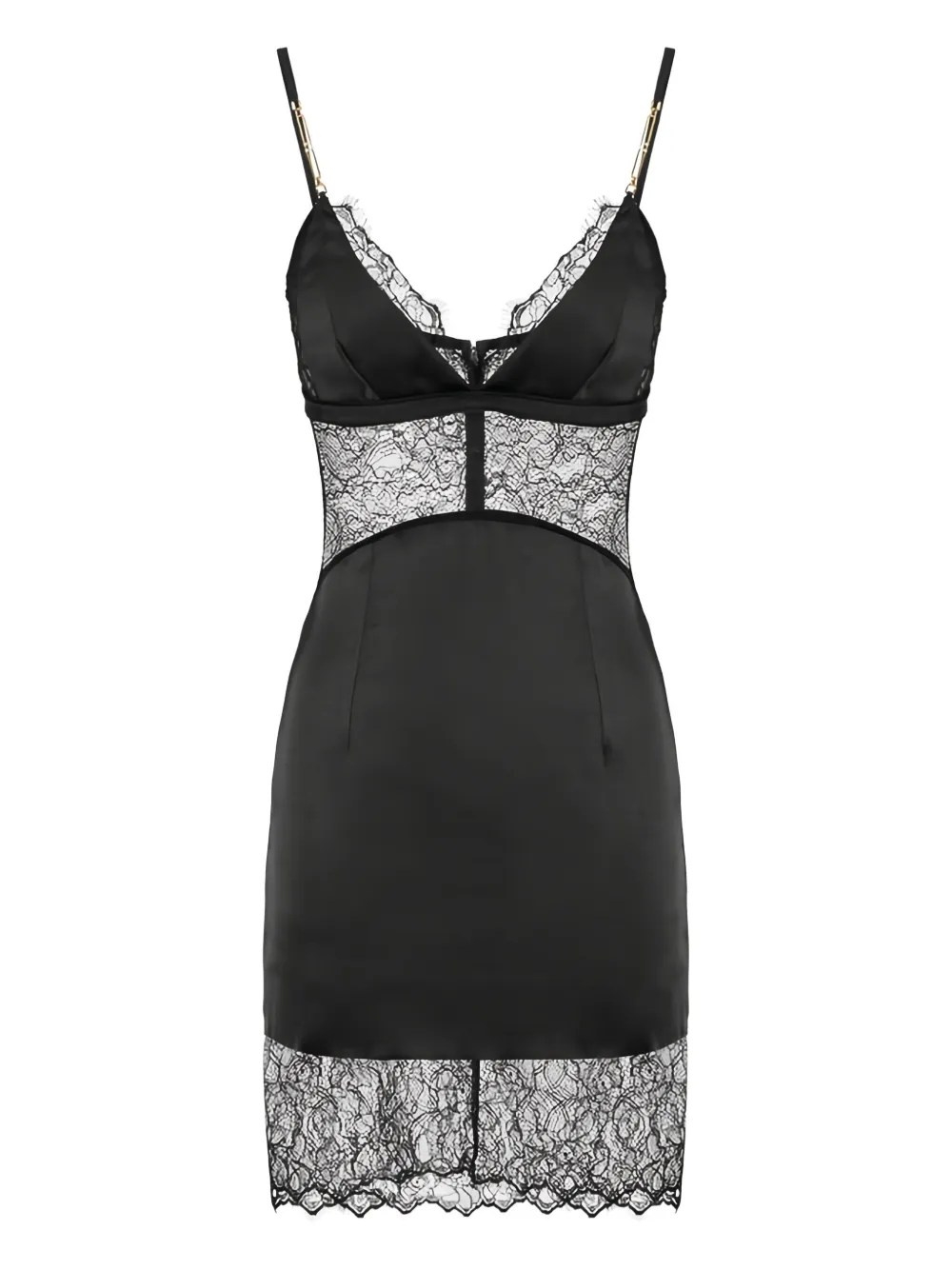 Elisabetta Franchi Laced Chain-straps Mini Dress In Black