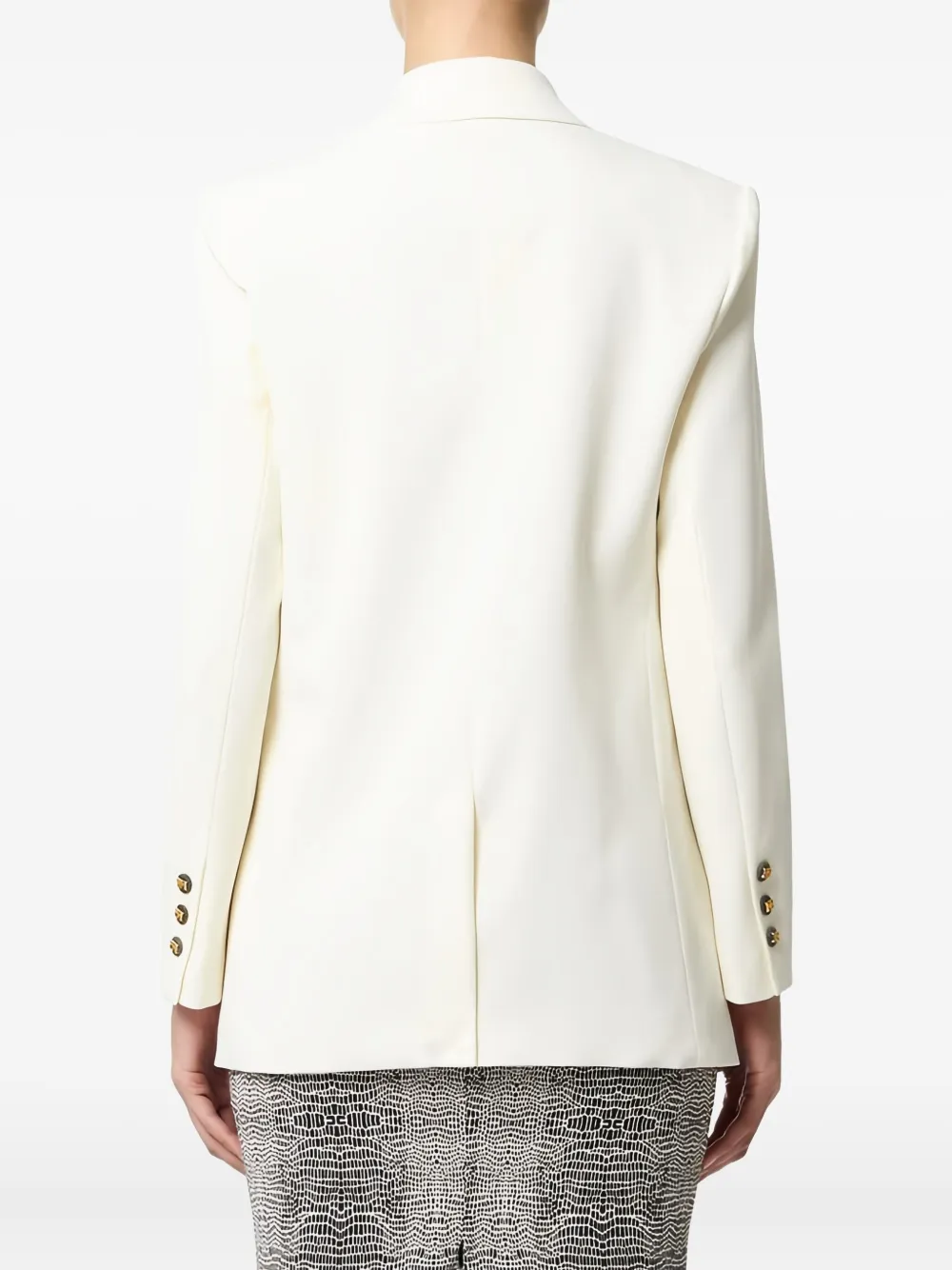 Elisabetta Franchi Double-breasted Pocket-square Blazer In Neutral
