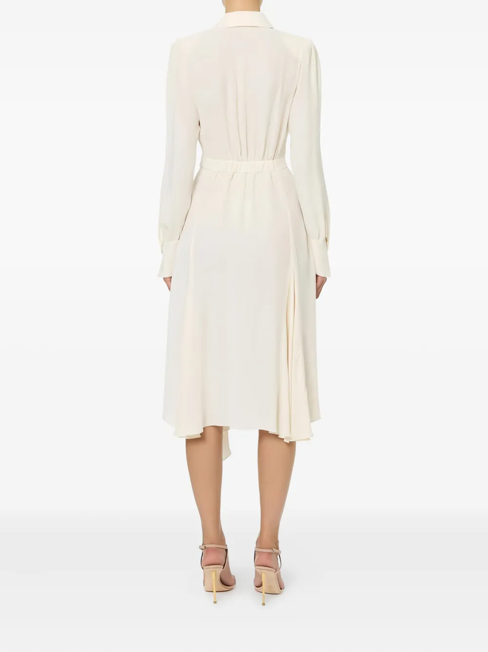 Elisabetta Franchi Geplooide midi-jurk Beige