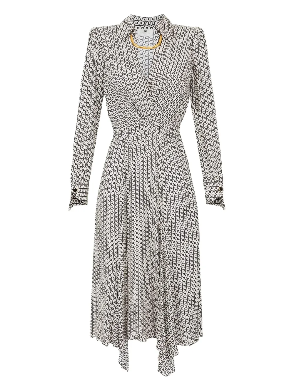 Elisabetta Franchi geometric-print shirt midi dress | White | Image 1