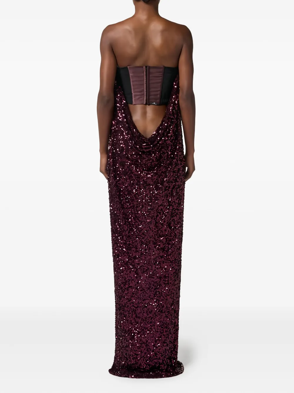 Elisabetta Franchi Sequin-embellished Maxi Dress In Red