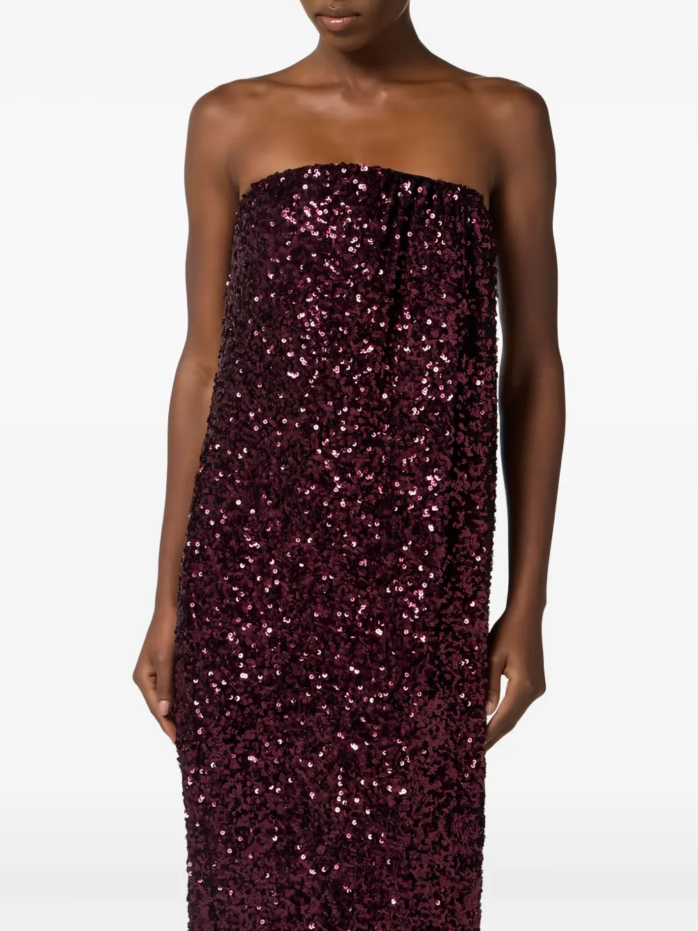 Elisabetta Franchi Sequin-embellished Maxi Dress In Red