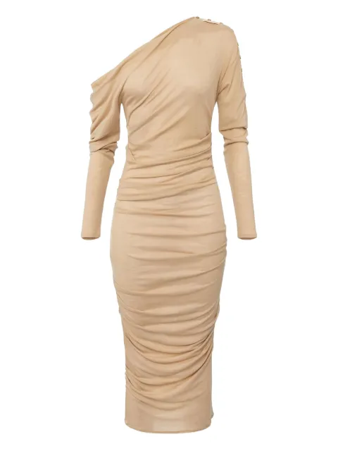 Elisabetta Franchi asymmetric draped midi dress