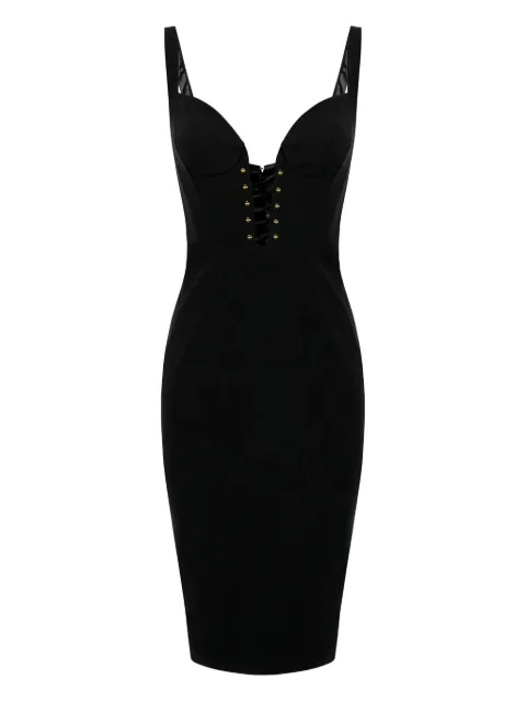 Elisabetta Franchi criss-cross button mini dress