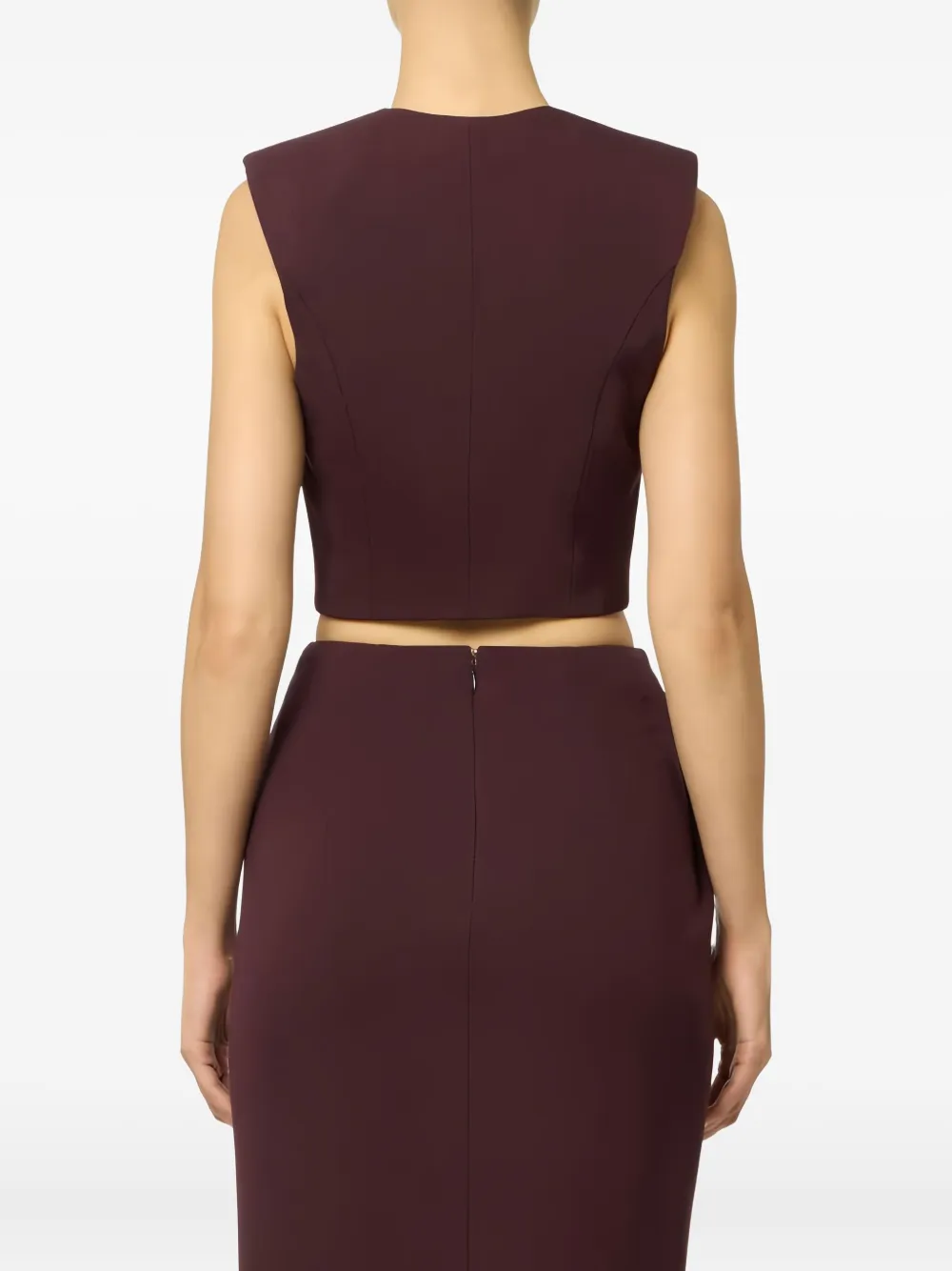 Elisabetta Franchi Top met satijnen revers en logoknopen Rood