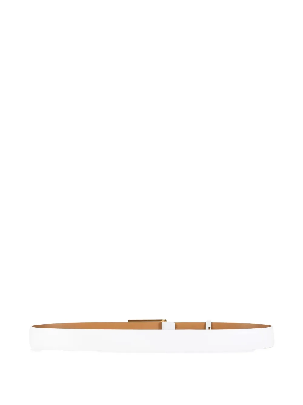 Elisabetta Franchi logo-plaque leather belt | White | Image 1