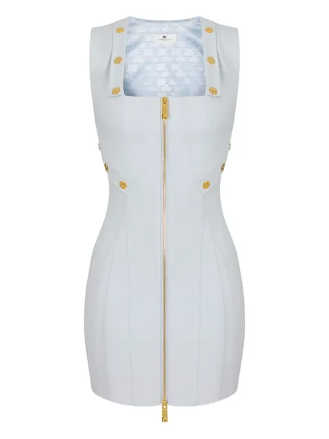 Elisabetta Franchi topstitching jewel-button mini dress