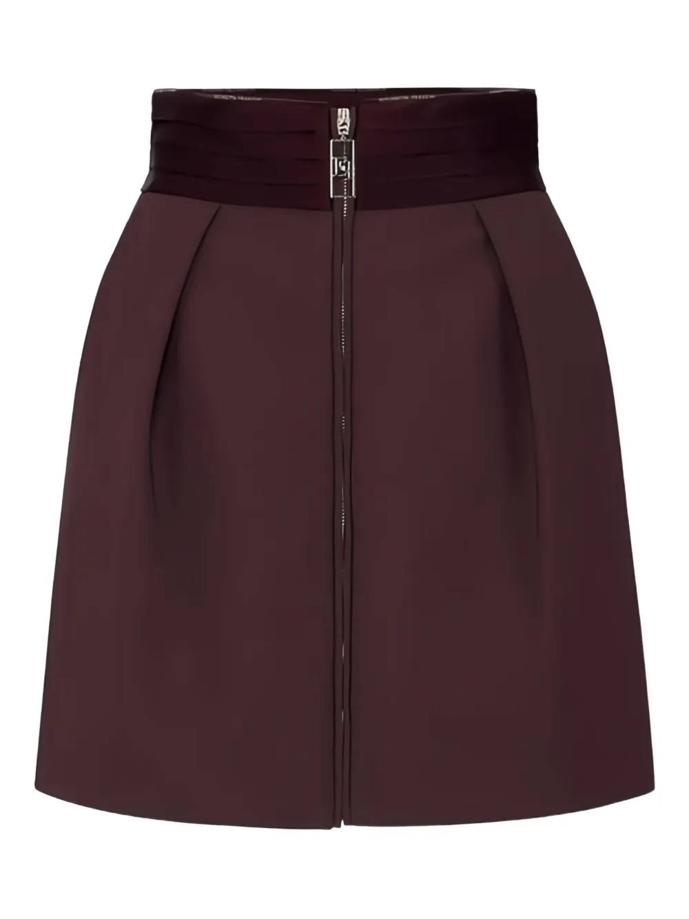 Elisabetta Franchi Satin-trim Pleated Mini Skirt In Red