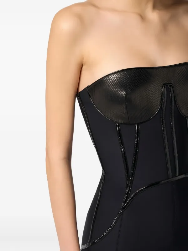 Elisabetta Franchi パイソンエフェクト ビスチェ ミニドレス