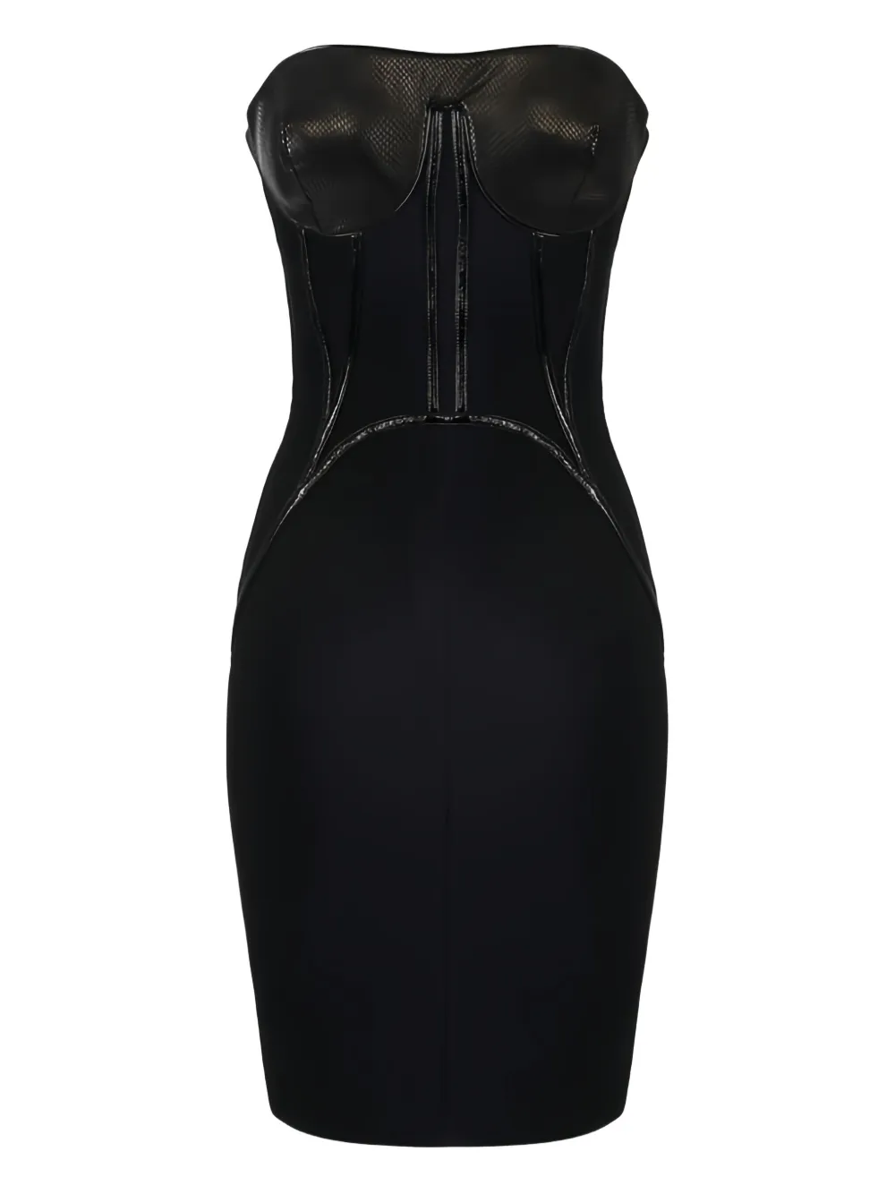 Elisabetta Franchi Python-effect Bustier-style Mini Dress In Black