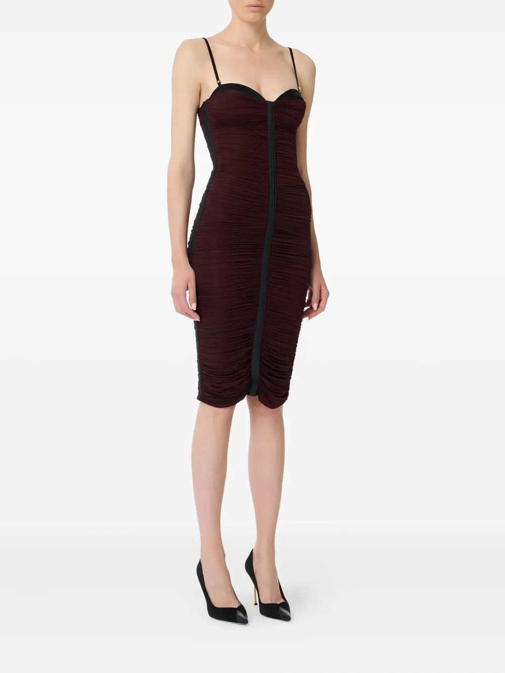 Elisabetta Franchi draping strap midi dress - Rood