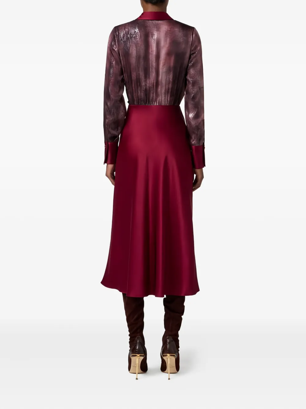Elisabetta Franchi Python-print Jewel-detail Midi Dress In Red