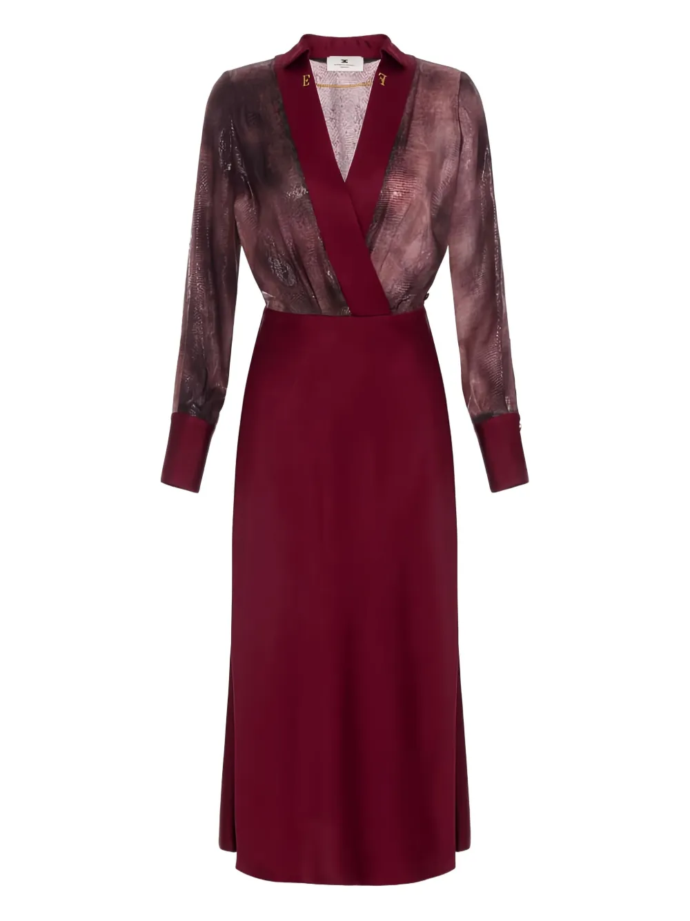 Elisabetta Franchi Python-print Jewel-detail Midi Dress In Red