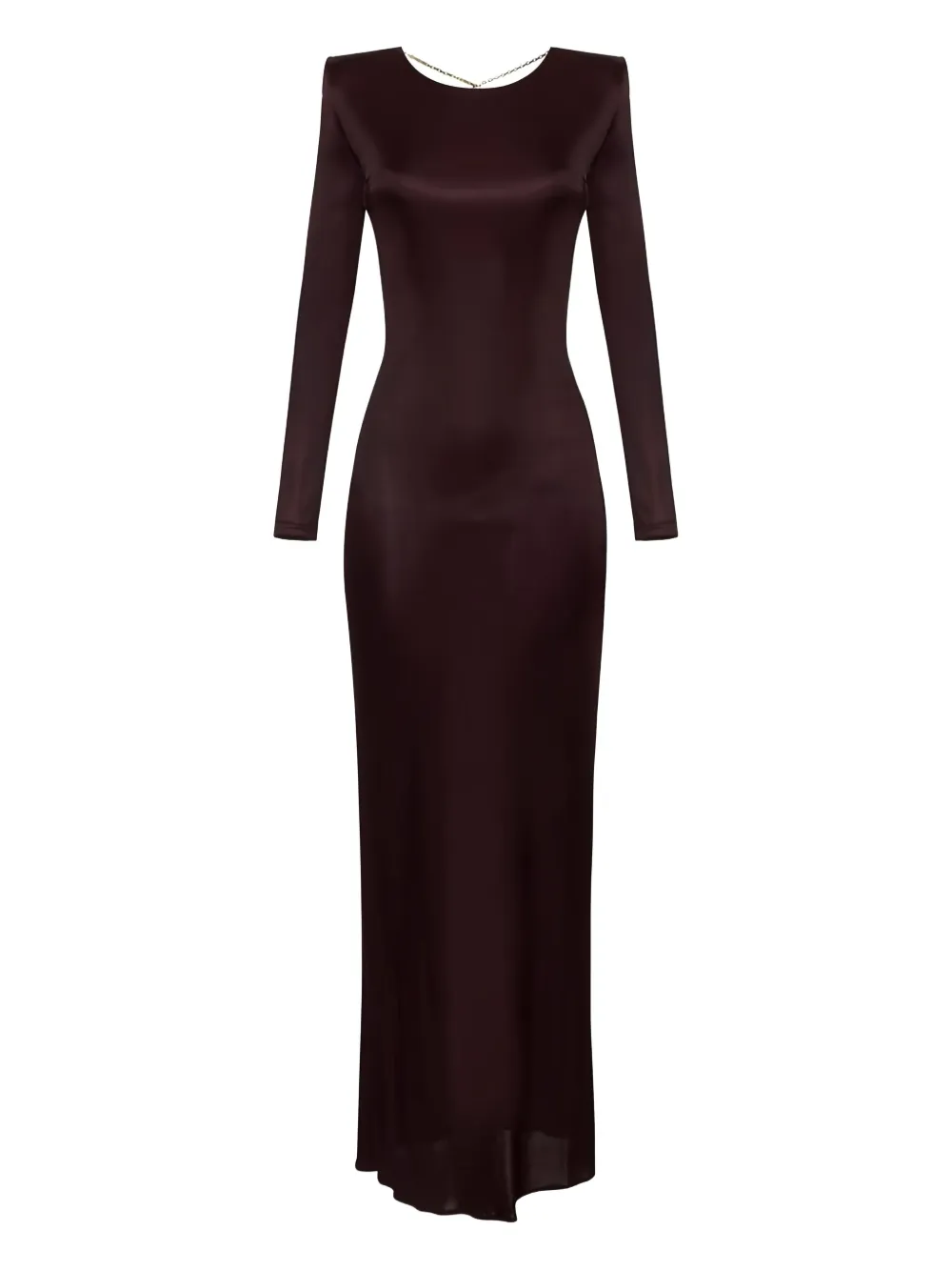 Elisabetta Franchi Open-back Chain-jewel Maxi Dress In Purple