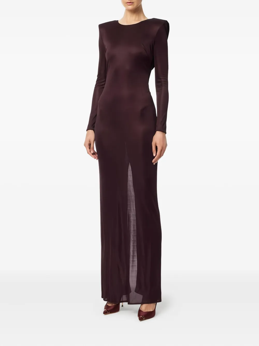 Elisabetta Franchi open-back chain-jewel maxi dress - Paars