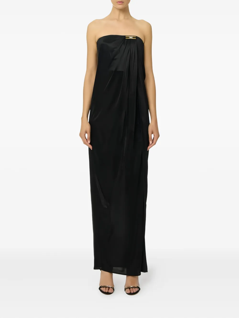 Elisabetta Franchi bare-shoulders logo-plaque maxi dress | Evening Dresses | Image 2
