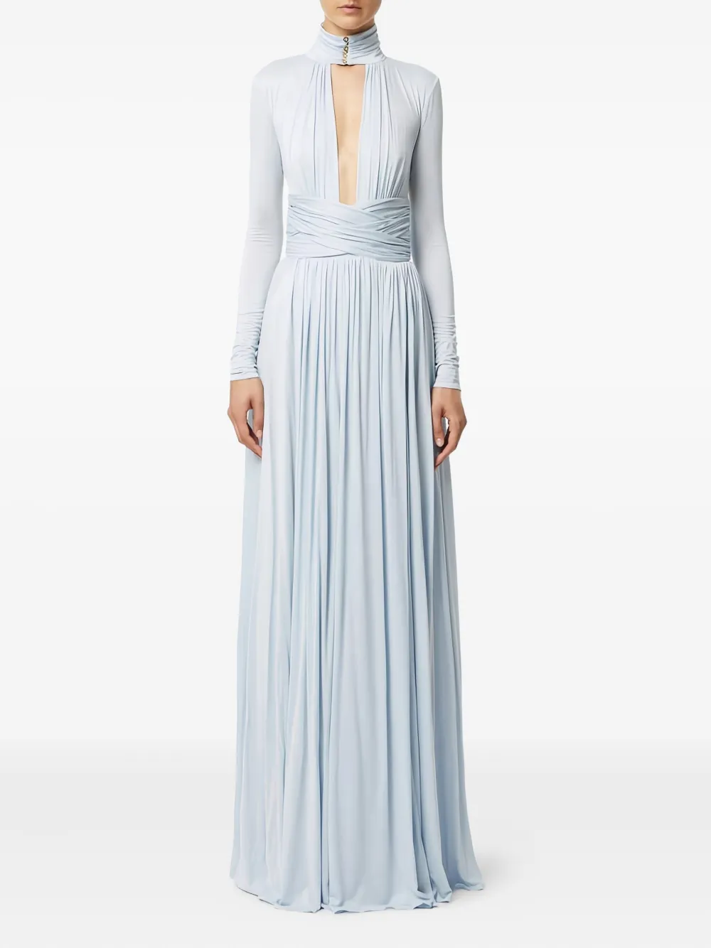 Elisabetta Franchi draped crossover maxi dress - Blauw