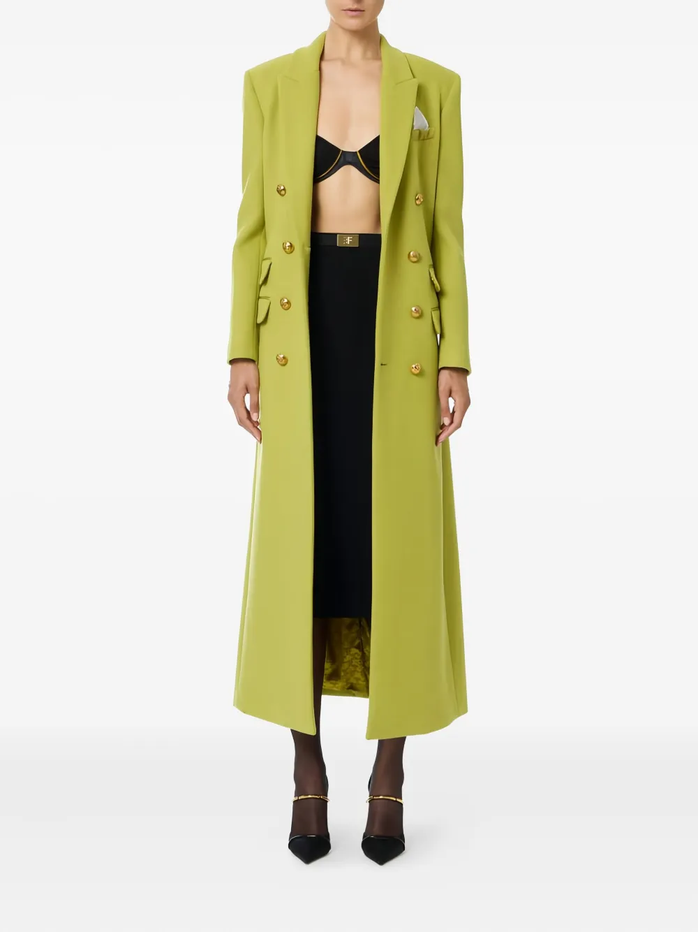 Elisabetta Franchi double-breasted pocket-square coat | Double Breasted & Peacoats | Image 2