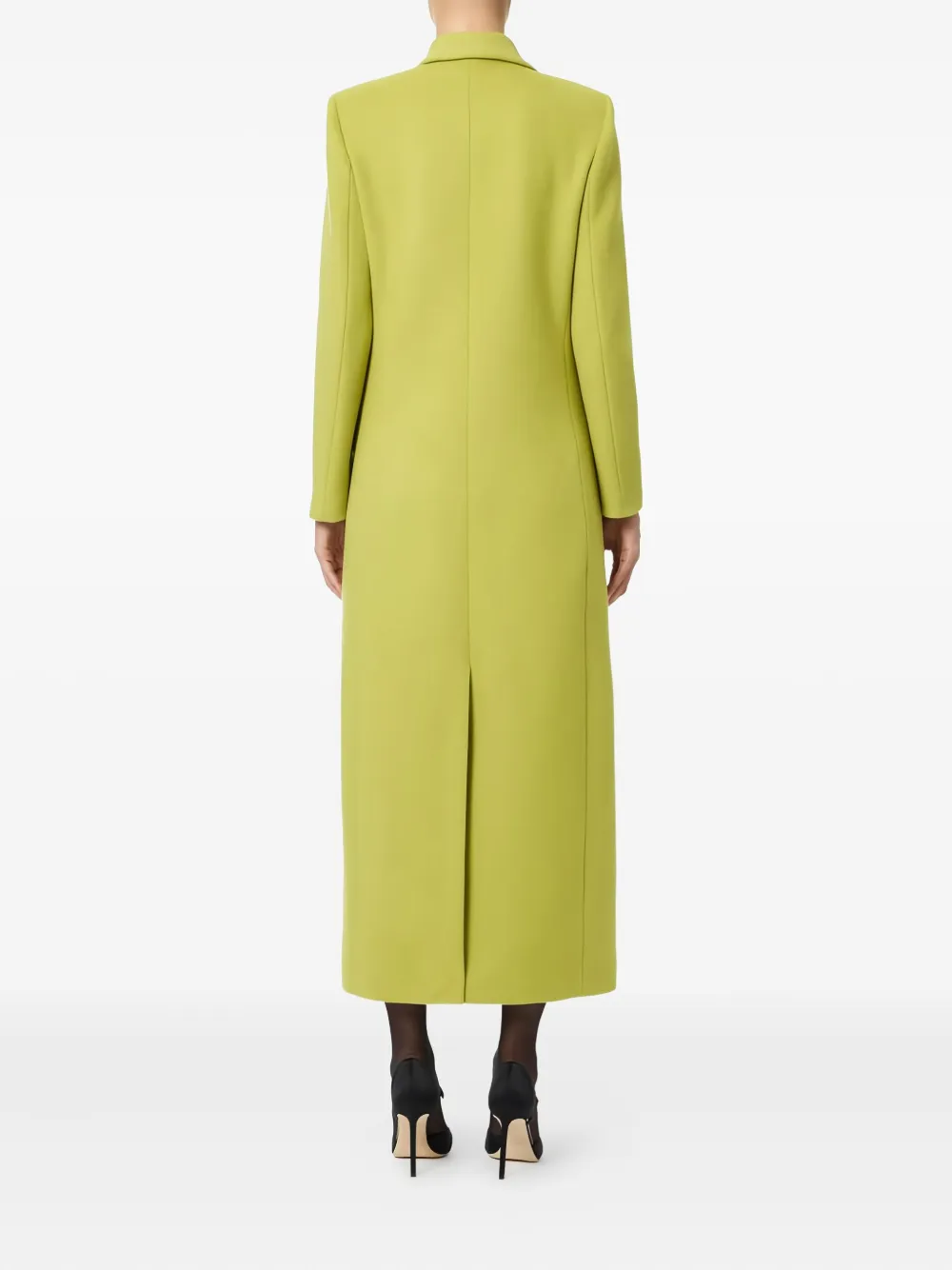 Elisabetta Franchi Double-breasted Pocket-square Coat In Green