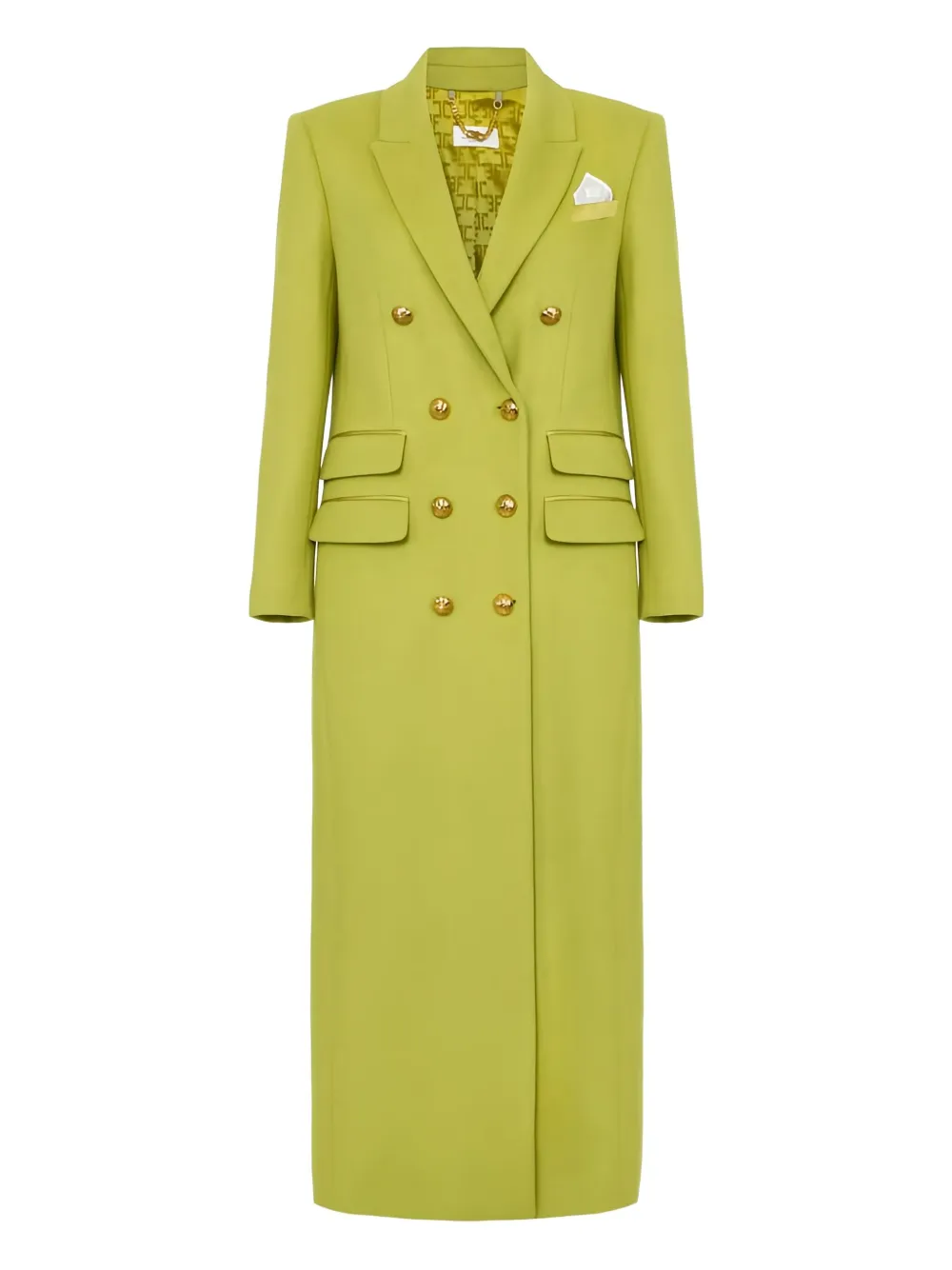 Elisabetta Franchi double-breasted pocket-square coat | Green | Image 1