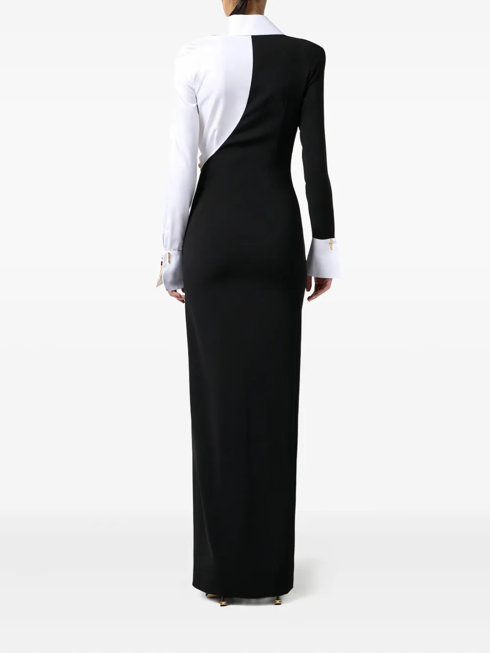 Elisabetta Franchi Red Carpet Dress In Lightweight Crepe Fabric In Black