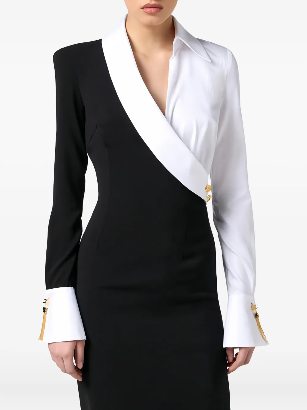 Elisabetta Franchi Red Carpet Dress In Lightweight Crepe Fabric In Black