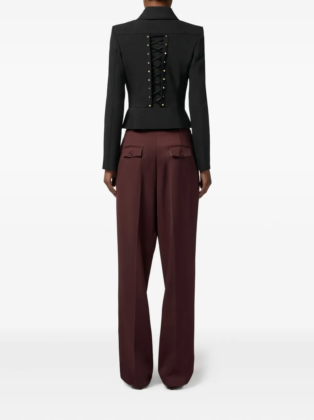 Elisabetta Franchi Peplum jack met gekruiste bandjes Zwart