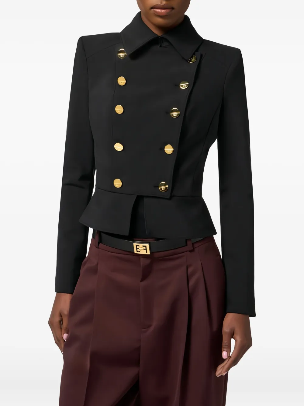 Elisabetta Franchi Peplum jack met gekruiste bandjes Zwart