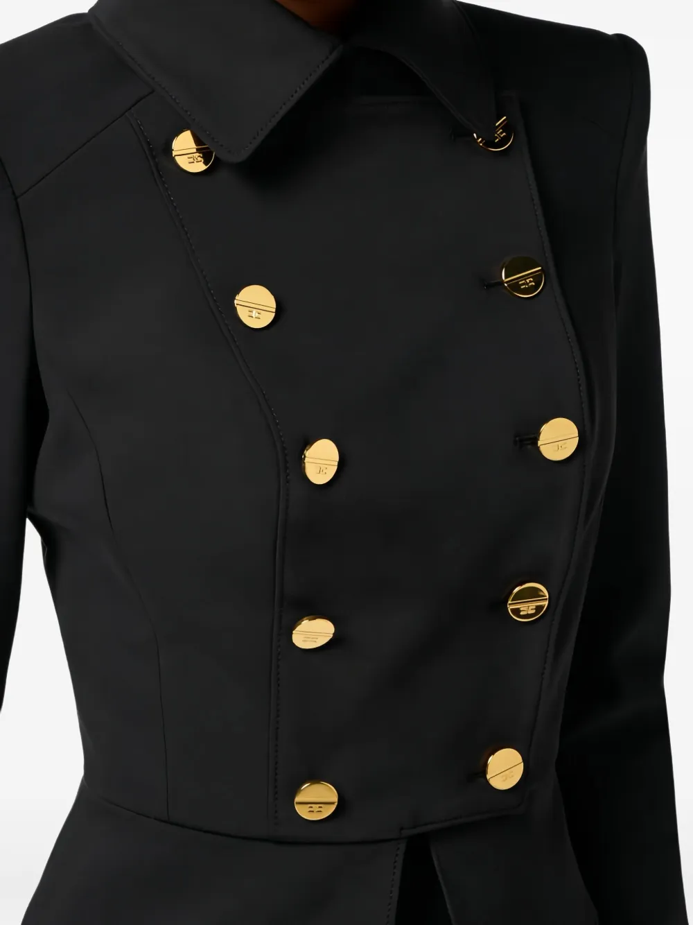 Elisabetta Franchi Peplum jack met gekruiste bandjes Zwart