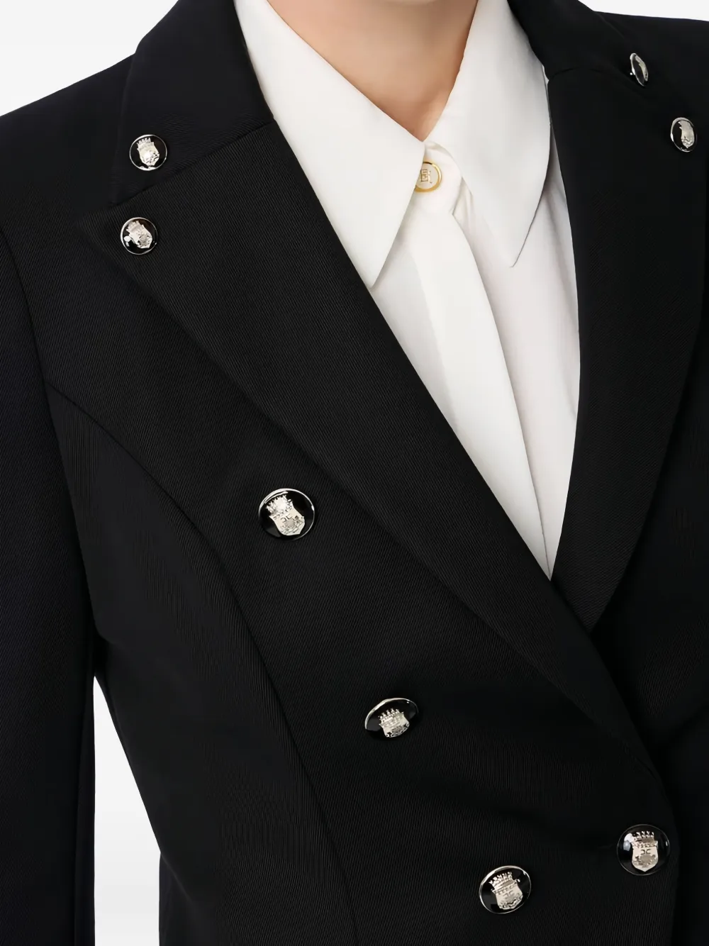 Elisabetta Franchi Jack met dubbele rij knopen Zwart